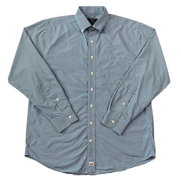 Vineyard Vines Mens Performance Blue Check Plaid Long Sleeve Shirt Size Medium - Picture 1 of 5